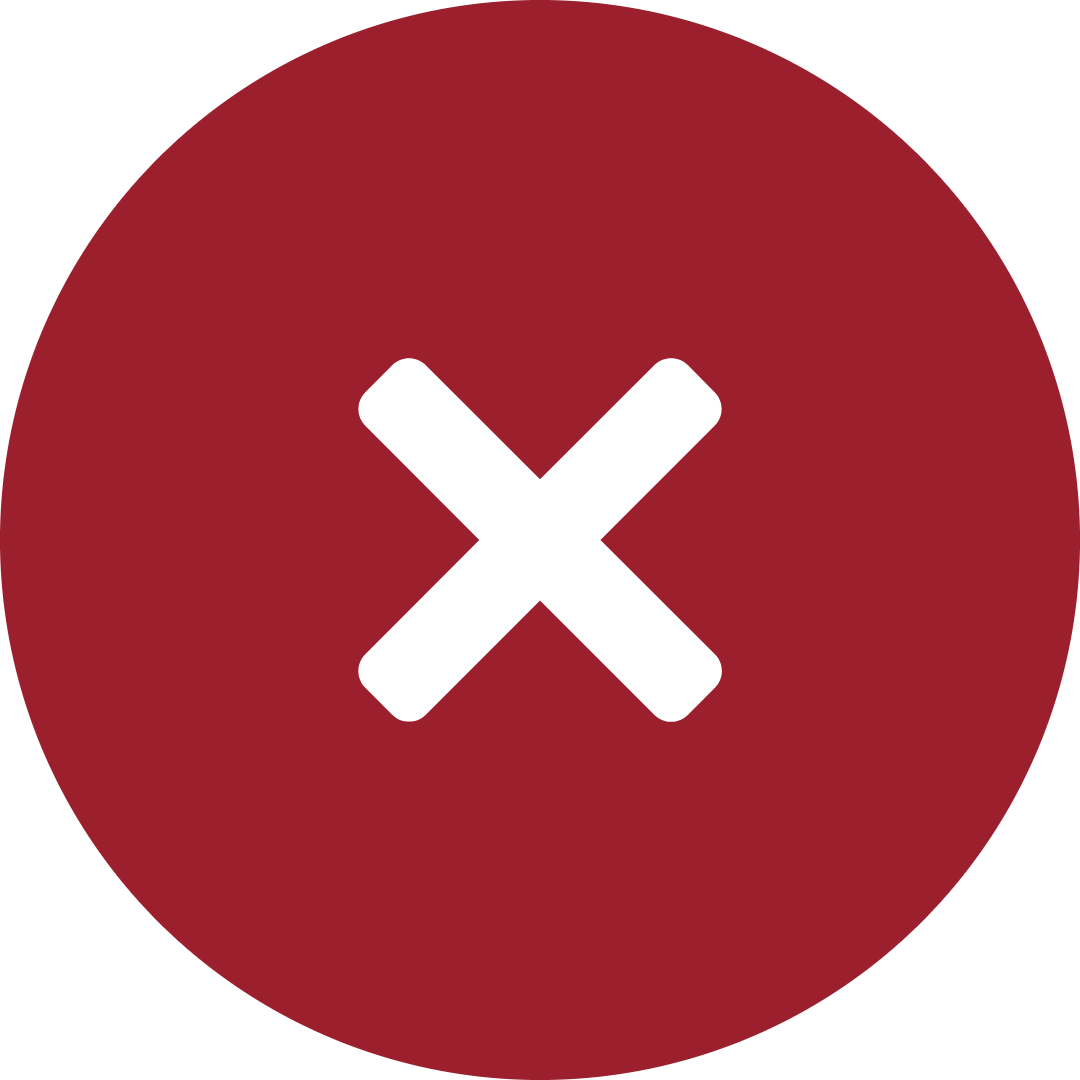 x mark on red background